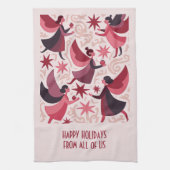 Engelsfiguren Mid-Century Modern Kitschmas Geschirrtuch (Vertikal)
