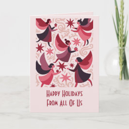 Engelsfiguren Mid-Century Modern Kitschweihnachten Karte