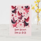 Engelsfiguren Mid-Century Modern Kitschweihnachten Karte (Gelbe Blume)