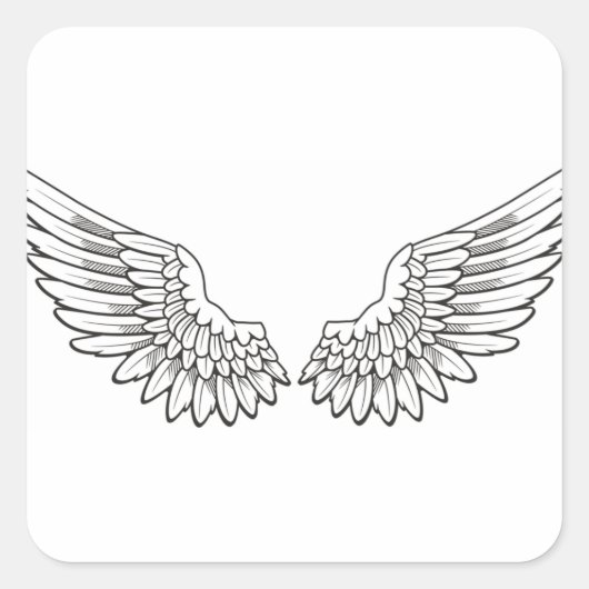 Engelsflügel Quadratischer Aufkleber (Vorderseite)