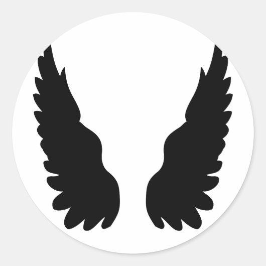 Engelsflügel Runder Aufkleber (Vorderseite)