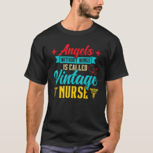 Engelsflügel wird Vintage-Krankenschwester Kranken T-Shirt