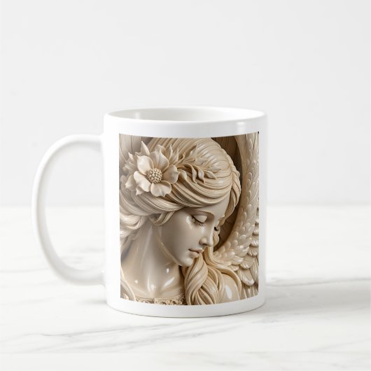 Engelsfrau Profil Gesicht Kaffeetasse (Links)