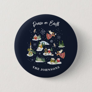 Engelsfrieden auf Erden Weihnachten Button