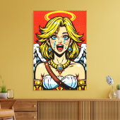 Engelsgesicht_PopART Leinwanddruck (Insitu (Wohnzimmer))