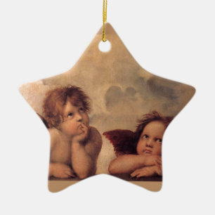 Engelsglaube Raphael Vintage alte Malerei Segen Keramikornament