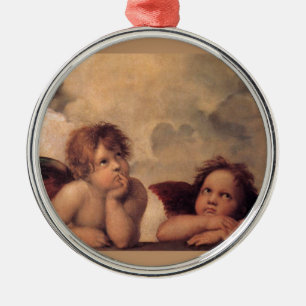 Engelsglaube Raphael Vintage alte Malerei Segen Ornament Aus Metall