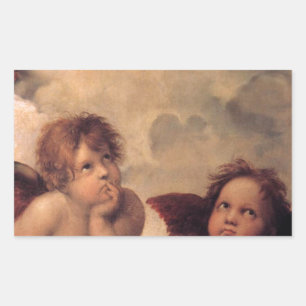 Engelsglaube Raphael Vintage alte Malerei Segen Rechteckiger Aufkleber