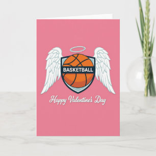 Engelsgleiches Basketball Valentinstagskarte Karte