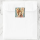 Engelsgnade quadratischer aufkleber (Tasche)