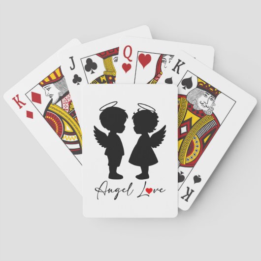 Engelsliebe – Süßes Engel-Paar-Design Spielkarten (Rückseite)
