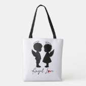 Engelsliebe – Süßes Engel-Paar-Design Tasche (Rückseite)
