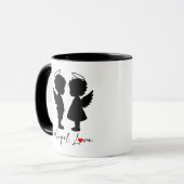 Engelsliebe – Süßes Engel-Paar-Design Tasse (Vorderseite Links)