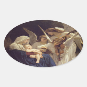 Engelslied Ovaler Aufkleber