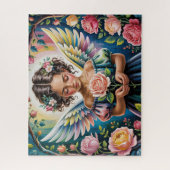 Engelsmädchen mit Blumen Puzzle (Vertikal)