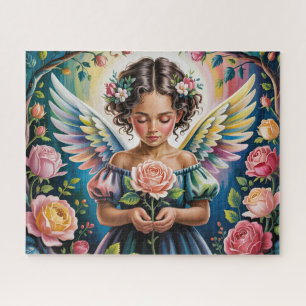 Engelsmädchen mit Blumen Puzzle