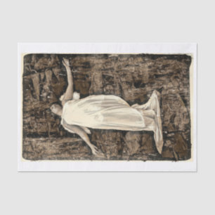 Engelsmädchen Vintage Sepia Braun Grunge Textur Seidenpapier