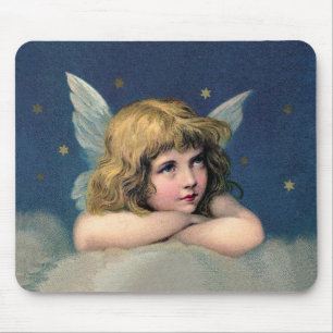 Engelsmauspad auf einer Wolke ruhend Mousepad