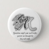 Engelsmonogramm-Alphabetinitiale des Buchstaben K Button (Vorderseite)