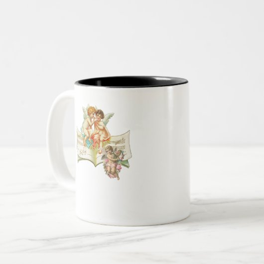 Engelsmusik Zweifarbige Tasse (Vorderseite Links)