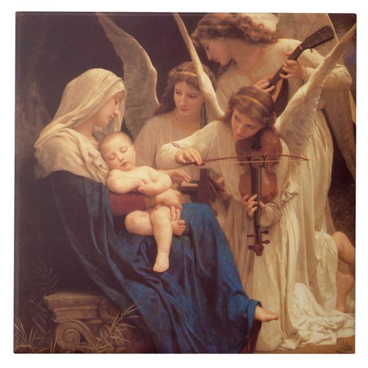 Engelsong von Bouguereau Fliese (Vorderseite)