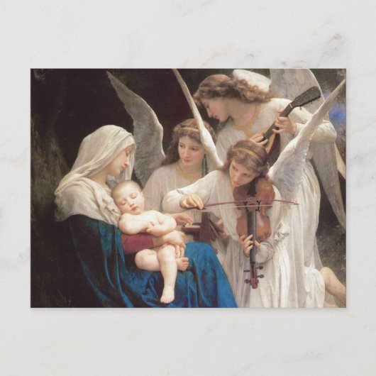 Engelsong, William-Adolphe Bouguereau Postkarte (Vorderseite)