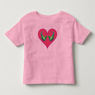 Engelswillingsfische in einem roten Herzen - Illus Kleinkind T-shirt