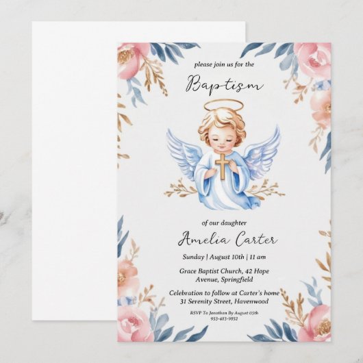 Engeltaufen Einladung (Vorne/Hinten)