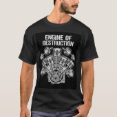 Engine of Destruction - V8 Dumbbell Piston Power T-Shirt (Vorderseite)