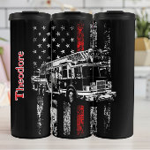 Engine Over Thin Red Flag Thermosbecher