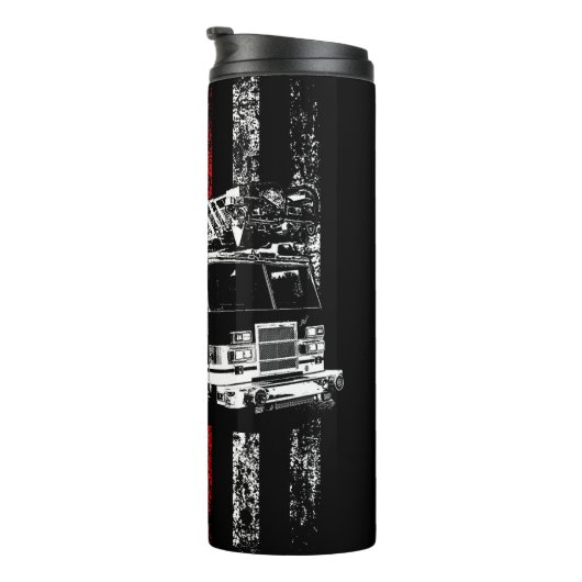 Engine Over Thin Red Flag Thermosbecher (Nach rechts gedreht)