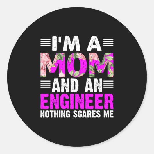 Engineer Art A Mom And An Engineer Runder Aufkleber (Vorderseite)