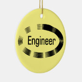 Engineer Black Oval Keramik Ornament (Rechts)
