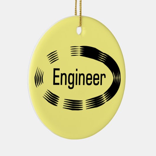 Engineer Black Oval Keramik Ornament (Rechts)