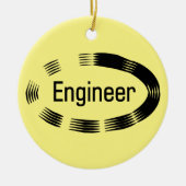 Engineer Black Oval Keramik Ornament (Vorne)