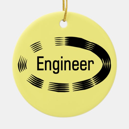 Engineer Black Oval Keramik Ornament (Vorne)