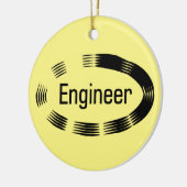 Engineer Black Oval Keramik Ornament (Links)