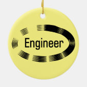 Engineer Black Oval Keramik Ornament (Hinten)
