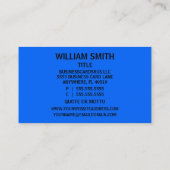 Engineer Blue Cloud Business Card Visitenkarte (Rückseite)