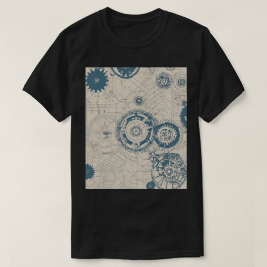 Engineer Blueprint Gears Architecture Structural D T-Shirt (Design vorne)