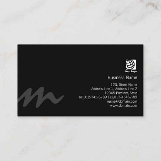 Engineer BoldScript Monogram BusinessCard Visitenkarte (Rückseite)