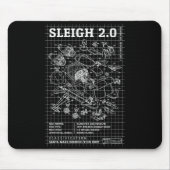 Engineer Christmas Funny Santa Rocket Sleigh Bluep Mousepad (Vorne)