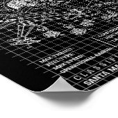 Engineer Christmas Funny Santa Rocket Sleigh Bluep Poster (Ecke)