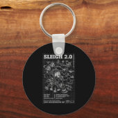 Engineer Christmas Funny Santa Rocket Sleigh Bluep Schlüsselanhänger (Vorderseite)