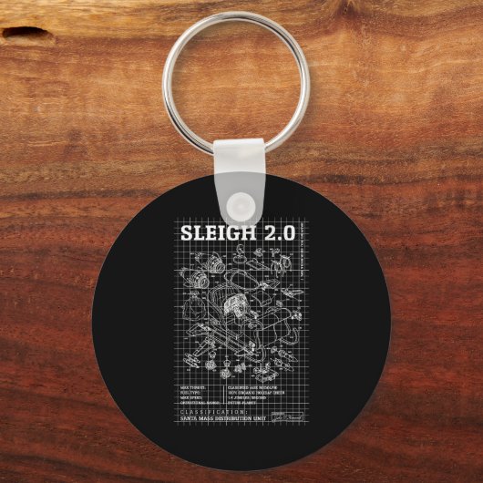 Engineer Christmas Funny Santa Rocket Sleigh Bluep Schlüsselanhänger (Vorderseite)