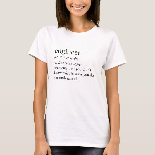 Engineer Custom Funny Definition Geschenk T-Shirt (Vorderseite)