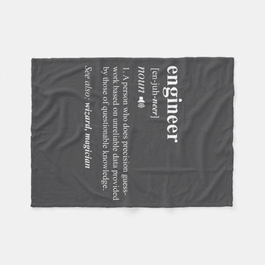 Engineer Definition Funny Engineering Mechanical C Fleecedecke (Vorderseite (Horizontal))