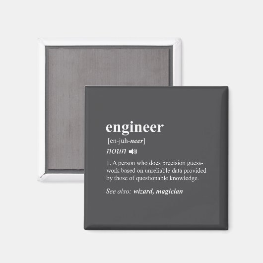 Engineer Definition Funny Engineering Mechanical C Magnet (Vorderseite/Rückseite)