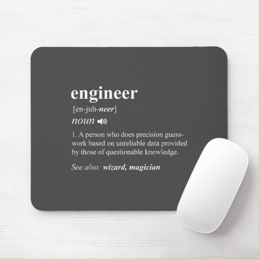 Engineer Definition Funny Engineering Mechanical C Mousepad (Mit Mouse)