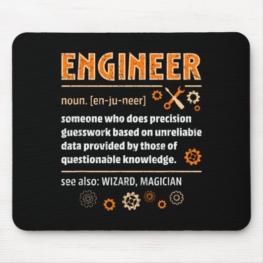 Engineer Definition Funny Engineering Nerdy Scienc Mousepad (Vorne)